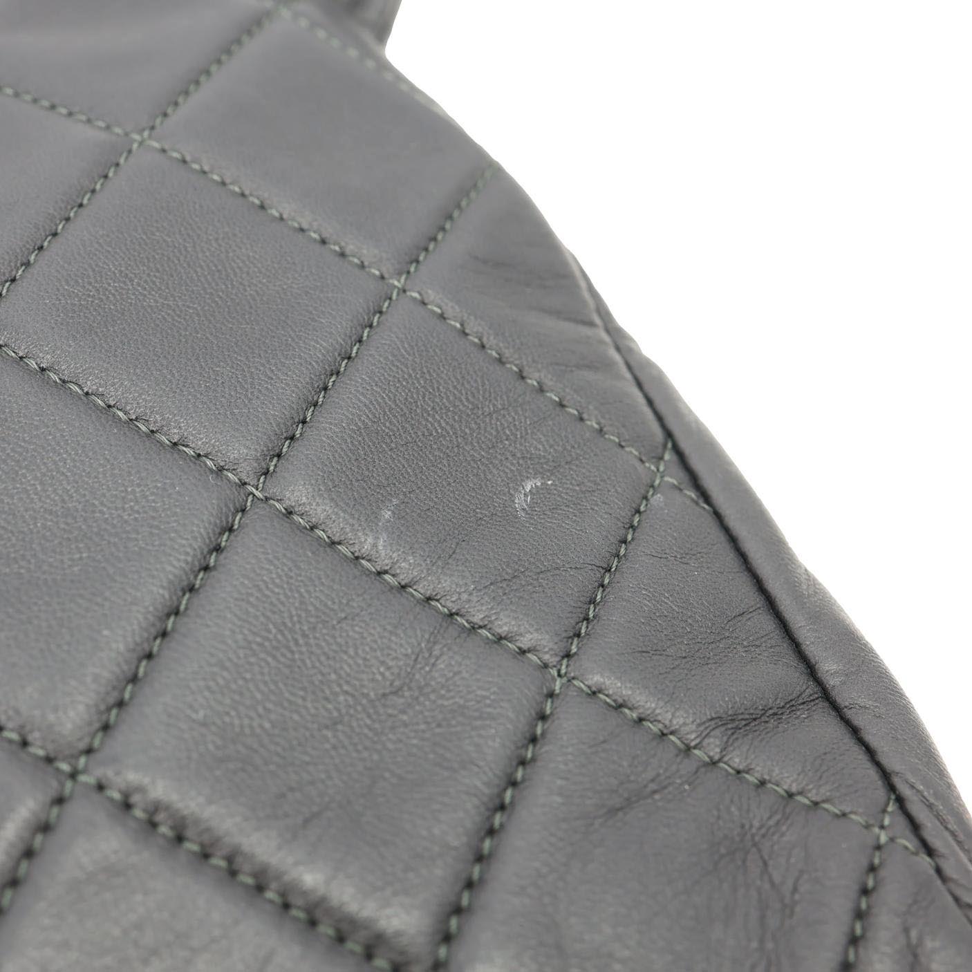 CHANEL Girl Quilted Lambskin Leather Crossbody Bag Grey