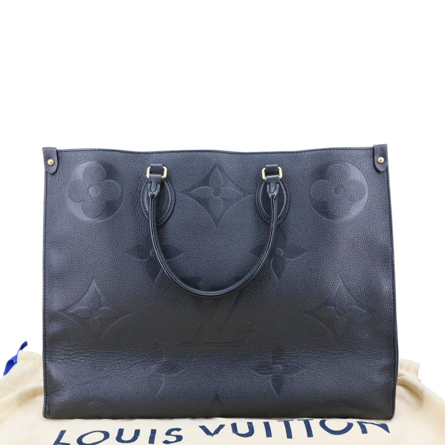 LOUIS VUITTON Onthego GM Giant Monogram Empreinte Shoulder Bag Black