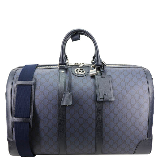 GUCCI GG Supreme Canvas Duffle Bag Navy Blue 724612