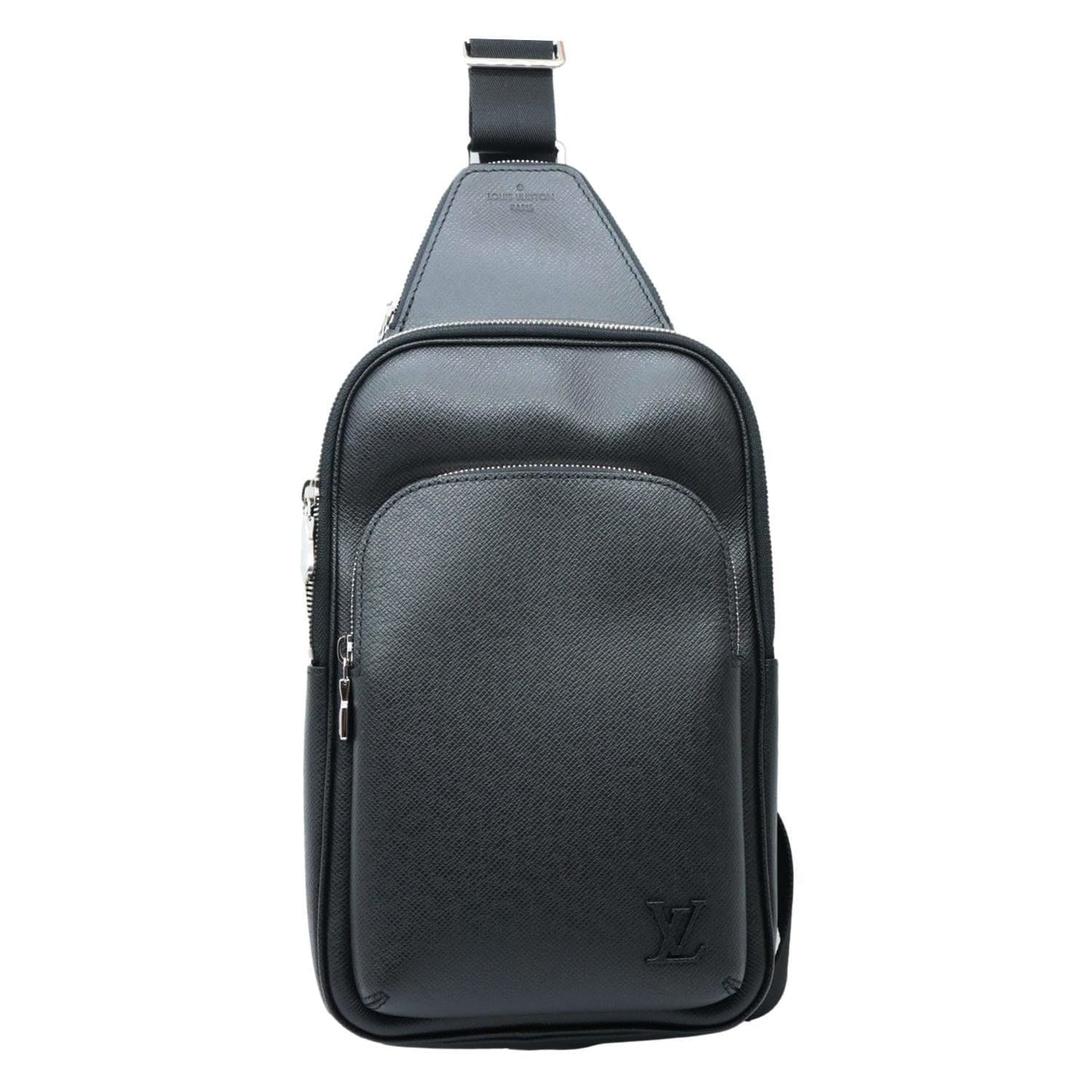 LOUIS VUITTON Avenue Sling Taiga Leather Backpack Black