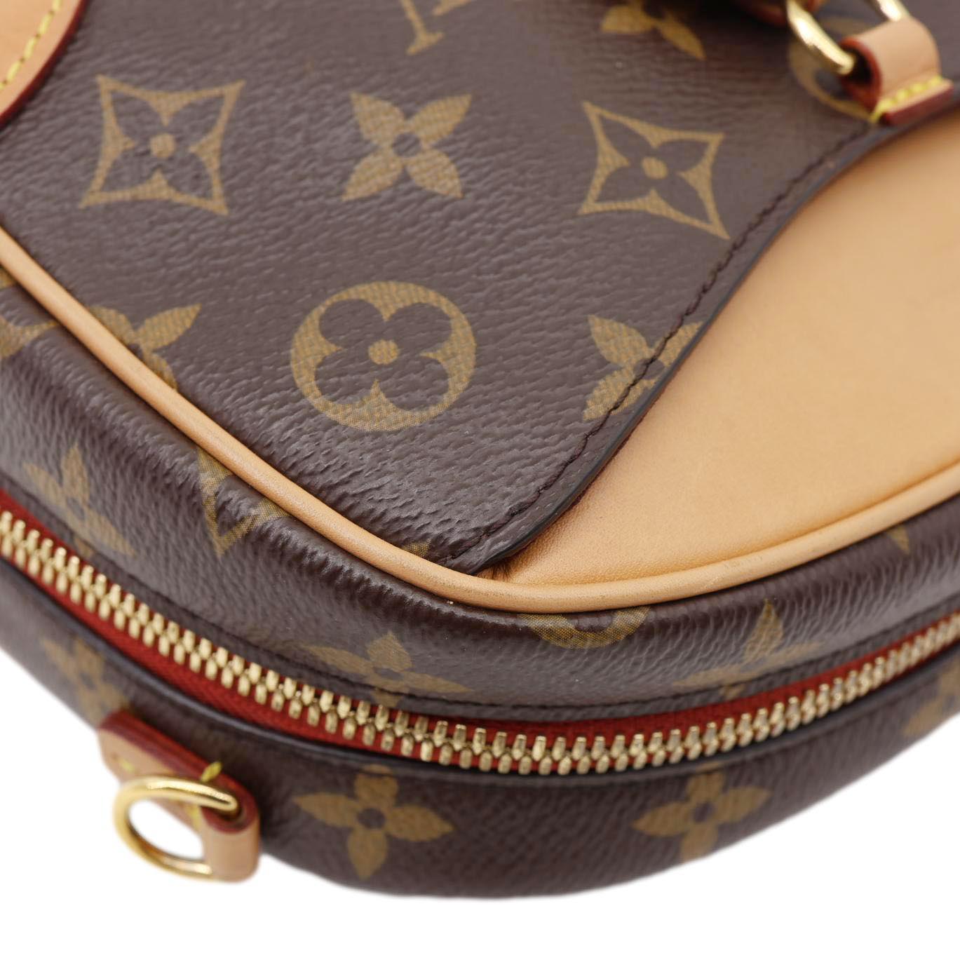 LOUIS VUITTON Deauville Mini Monogram Canvas Shoulder Bag Brown