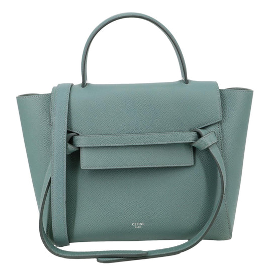CELINE Micro Belt Grained Leather Shoulder Bag Sage Green
