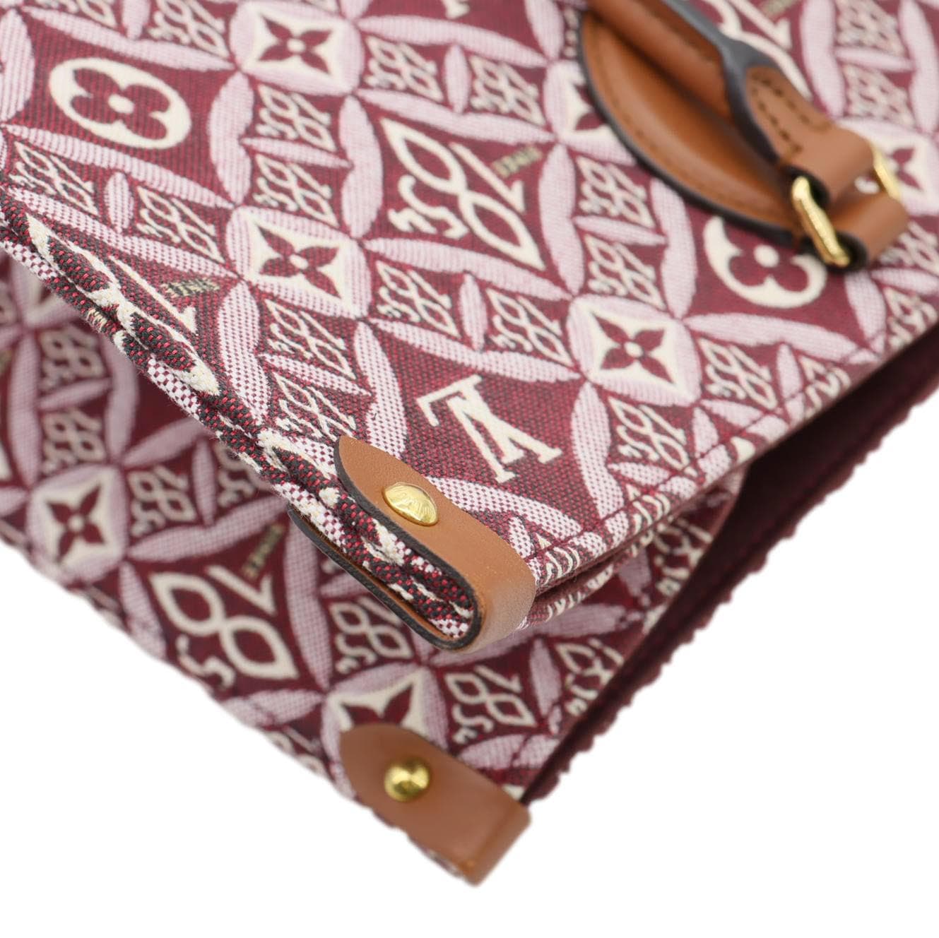 LOUIS VUITTON Since 1854 Onthego GM Jacquard Shoulder Bag Red