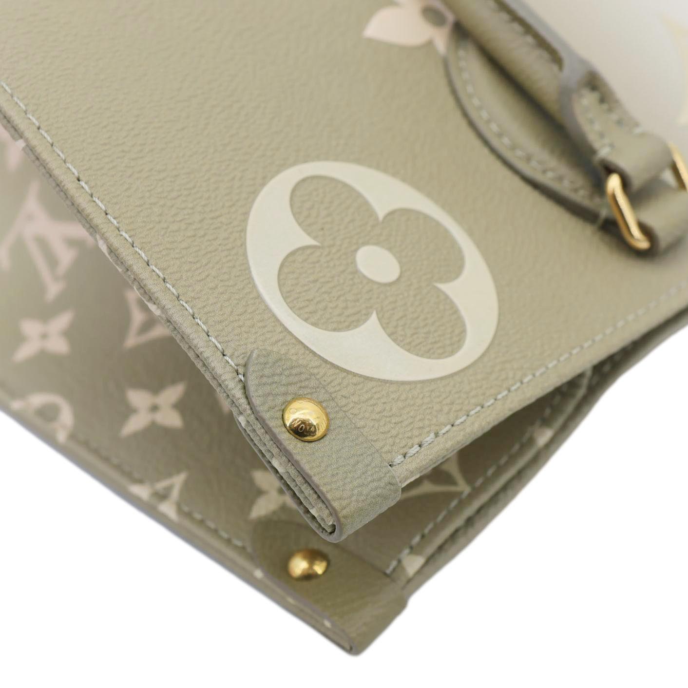 LOUIS VUITTON Onthego MM Giant Monogram Canvas Tote Bag Sunset Khaki