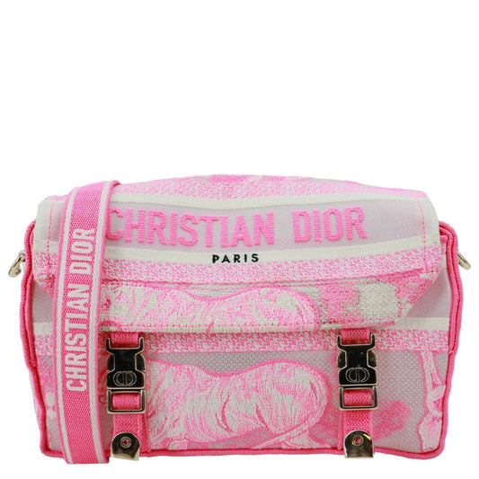 CHRISTIAN DIOR Diorcamp Toile de Jouy Embroidered Canvas Messenger Bag Pink