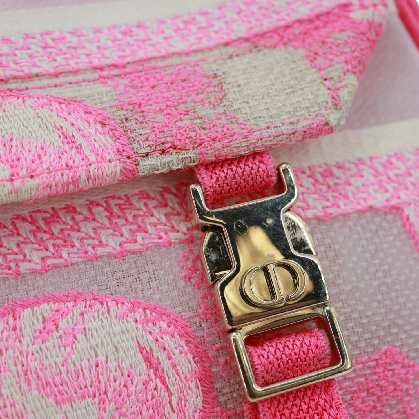 CHRISTIAN DIOR Diorcamp Toile de Jouy Embroidered Canvas Messenger Bag Pink