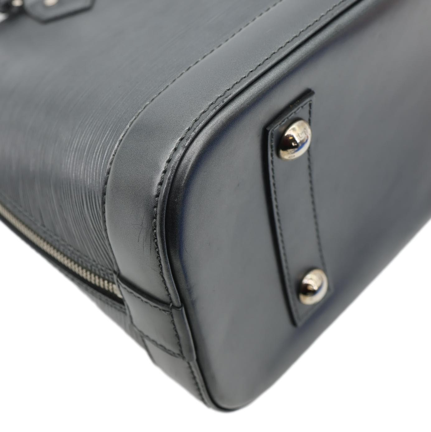 LOUIS VUITTON Alma PM Epi Leather Satchel Bag Metallic Grey