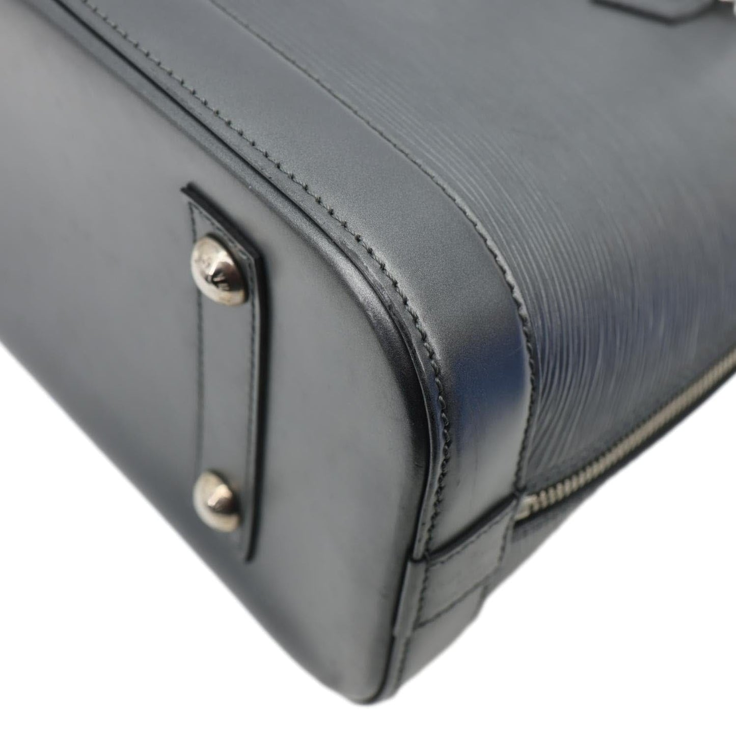 LOUIS VUITTON Alma PM Epi Leather Satchel Bag Metallic Grey