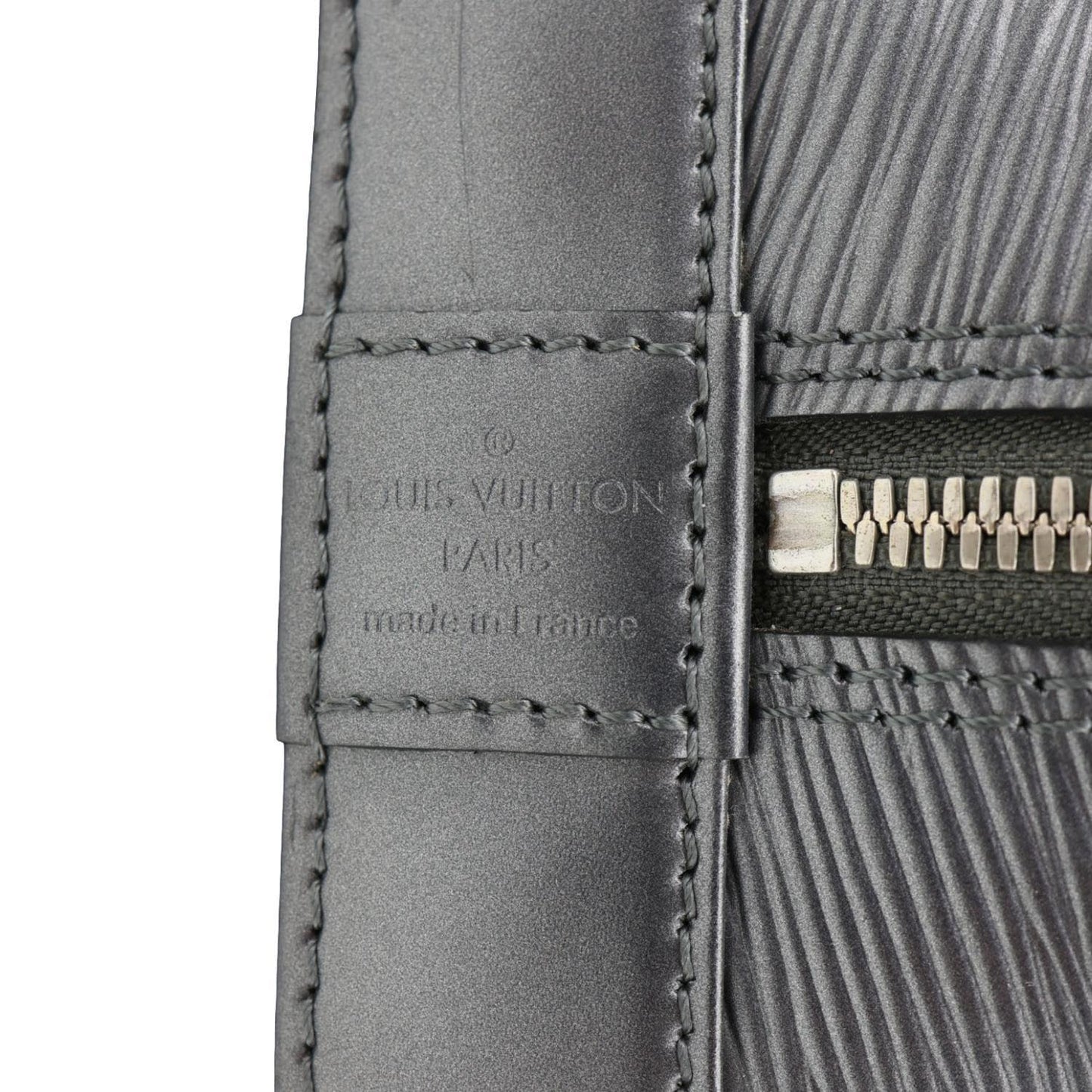 LOUIS VUITTON Alma PM Epi Leather Satchel Bag Metallic Grey