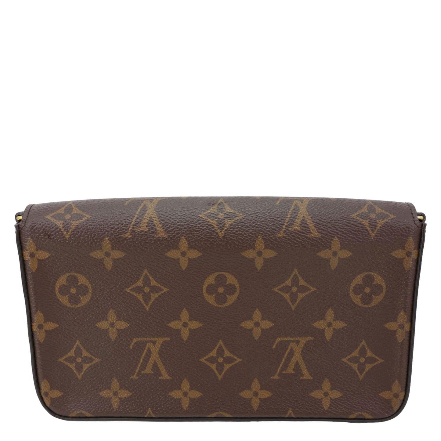 LOUIS VUITTON Felicie Pochette Monogram Canvas Crossbody Bag Brown