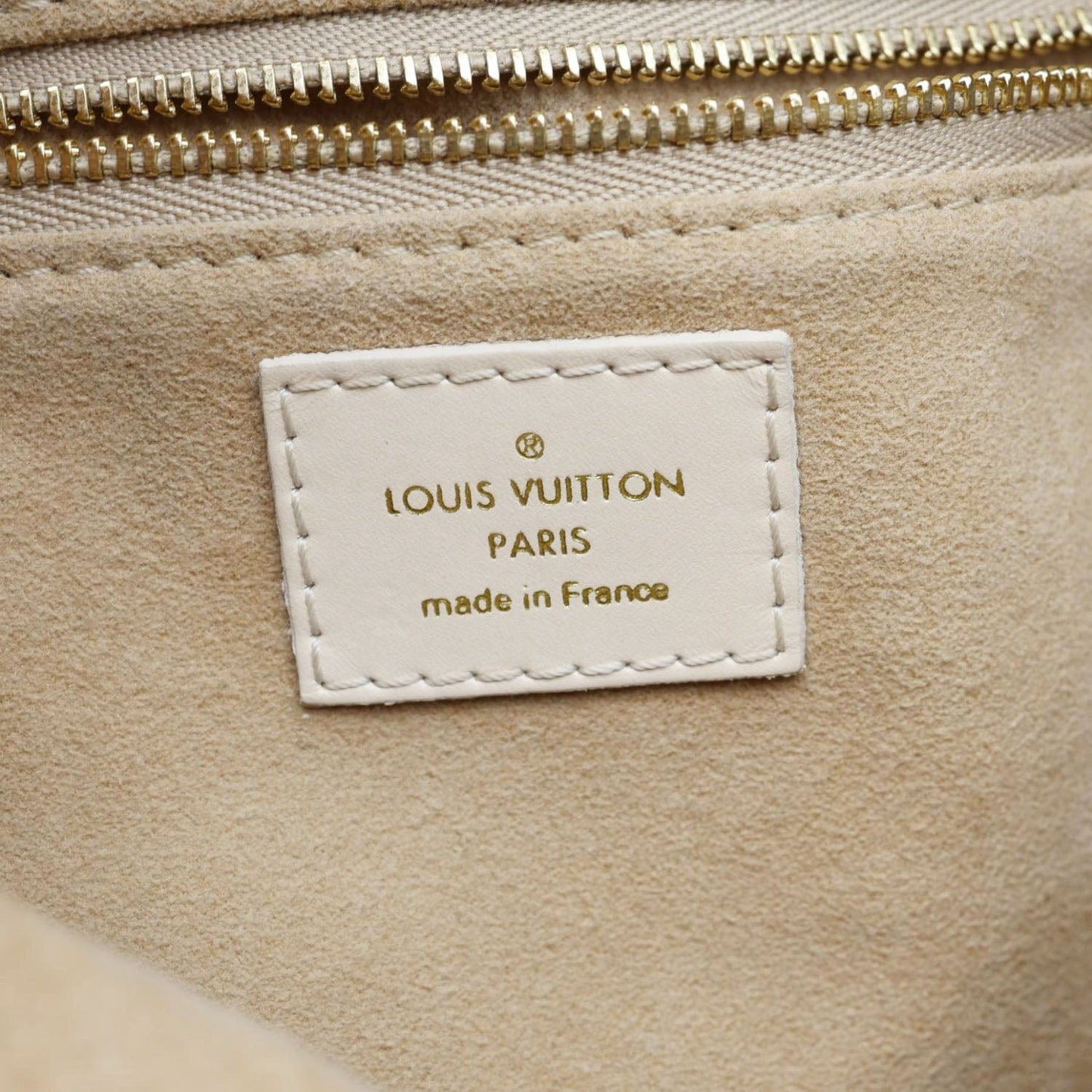 LOUIS VUITTON Petite Malle Souple Monogram Empreinte Leather Shoulder Bag Cream