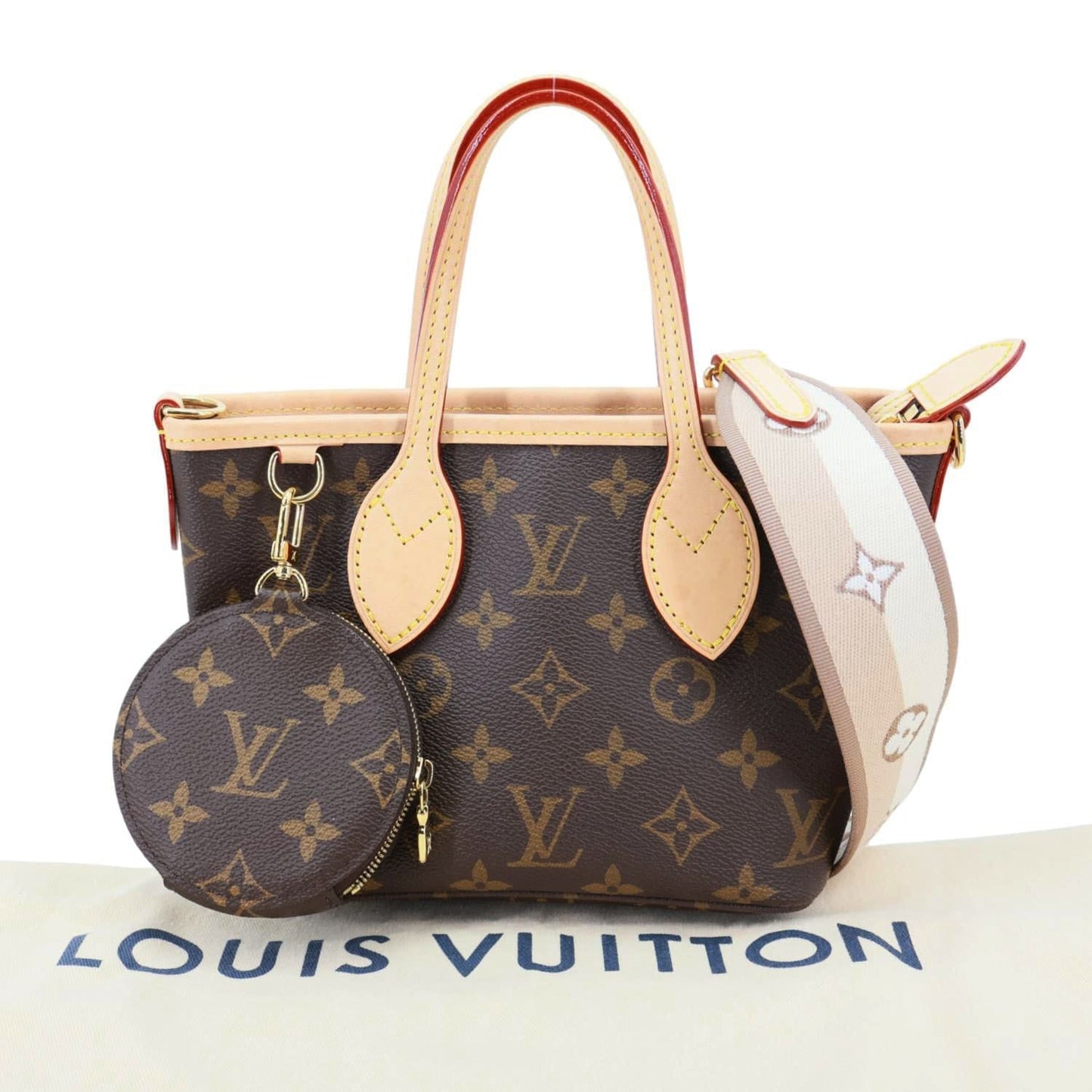 LOUIS VUITTON Neverfull BB Monogram Canvas Tote Shoulder Bag Brown
