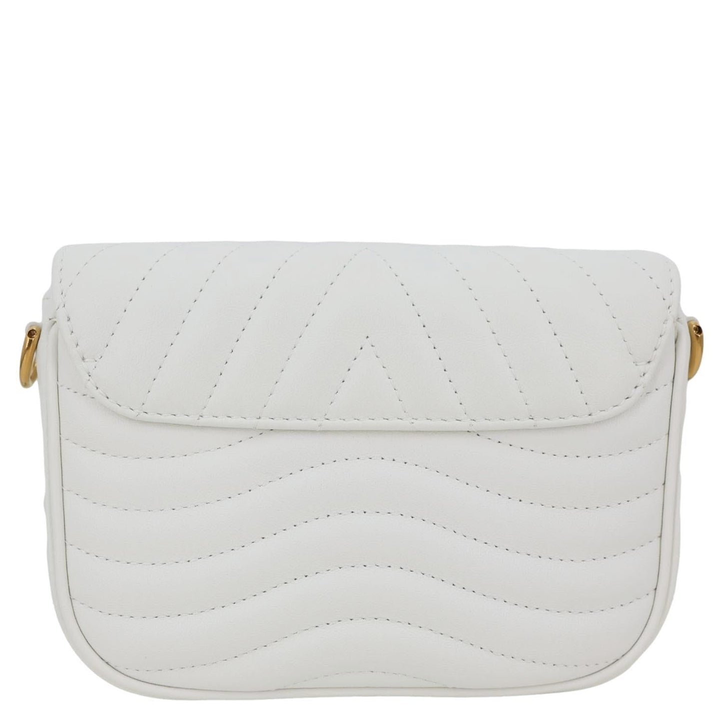 LOUIS VUITTON New Wave Multi Pochette Leather Chain Shoulder Bag White
