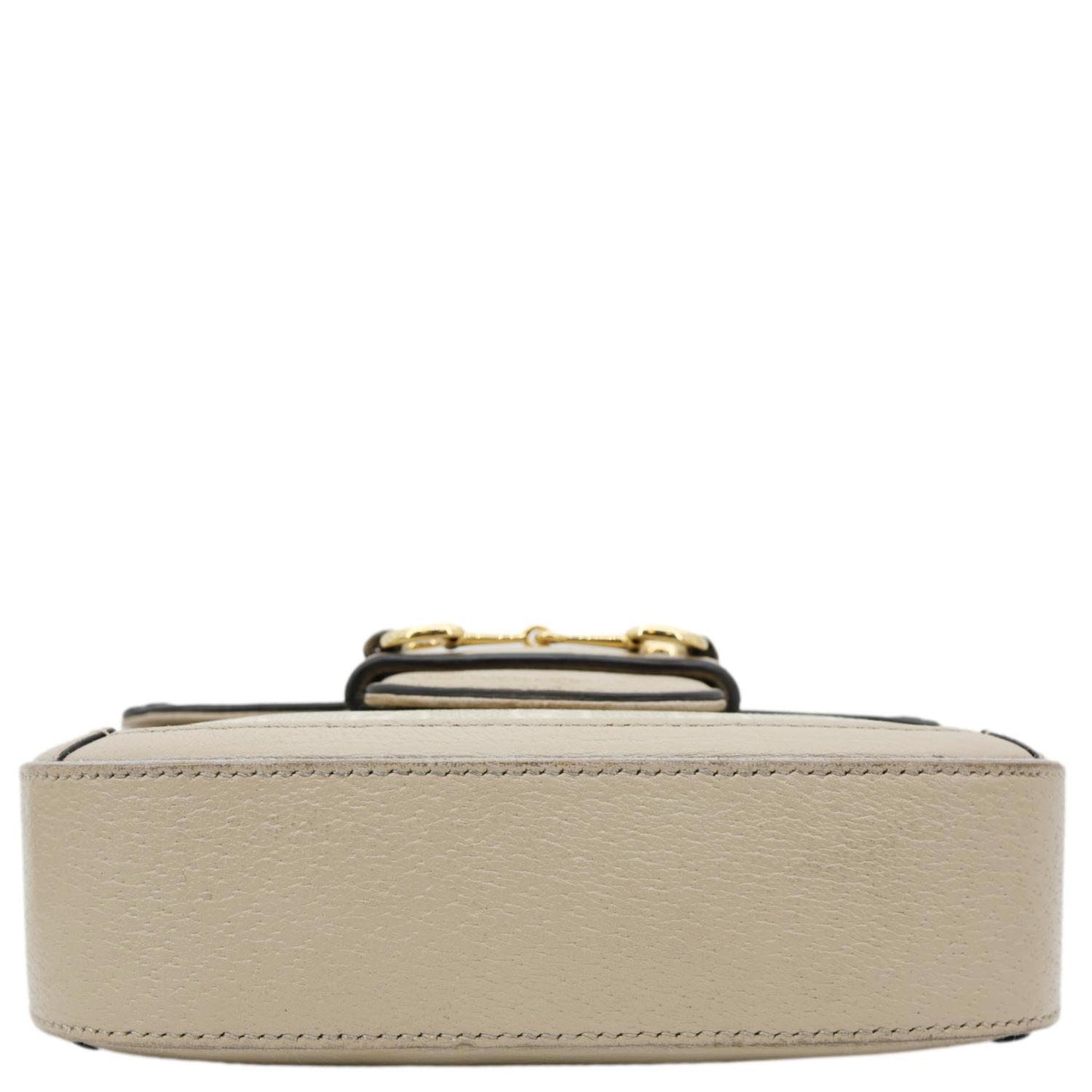 GUCCI Horsebit 1955 Flap Small GG Supreme Canvas Shoulder Bag Beige 658574