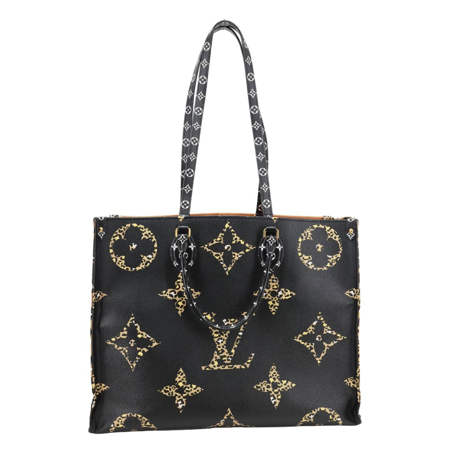 LOUIS VUITTON Onthego Jungle GM Giant Monogram Canvas Tote Shoulder Bag Black