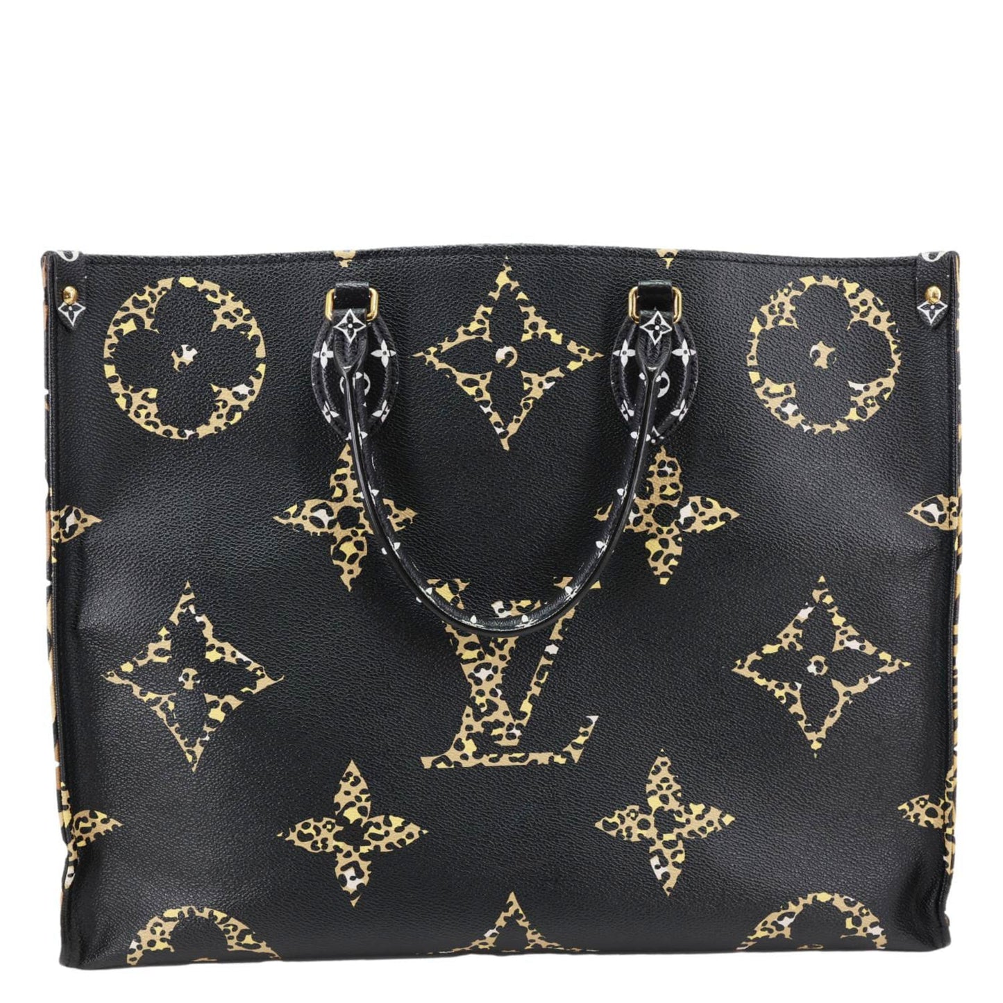 LOUIS VUITTON Onthego Jungle GM Giant Monogram Canvas Tote Shoulder Bag Black