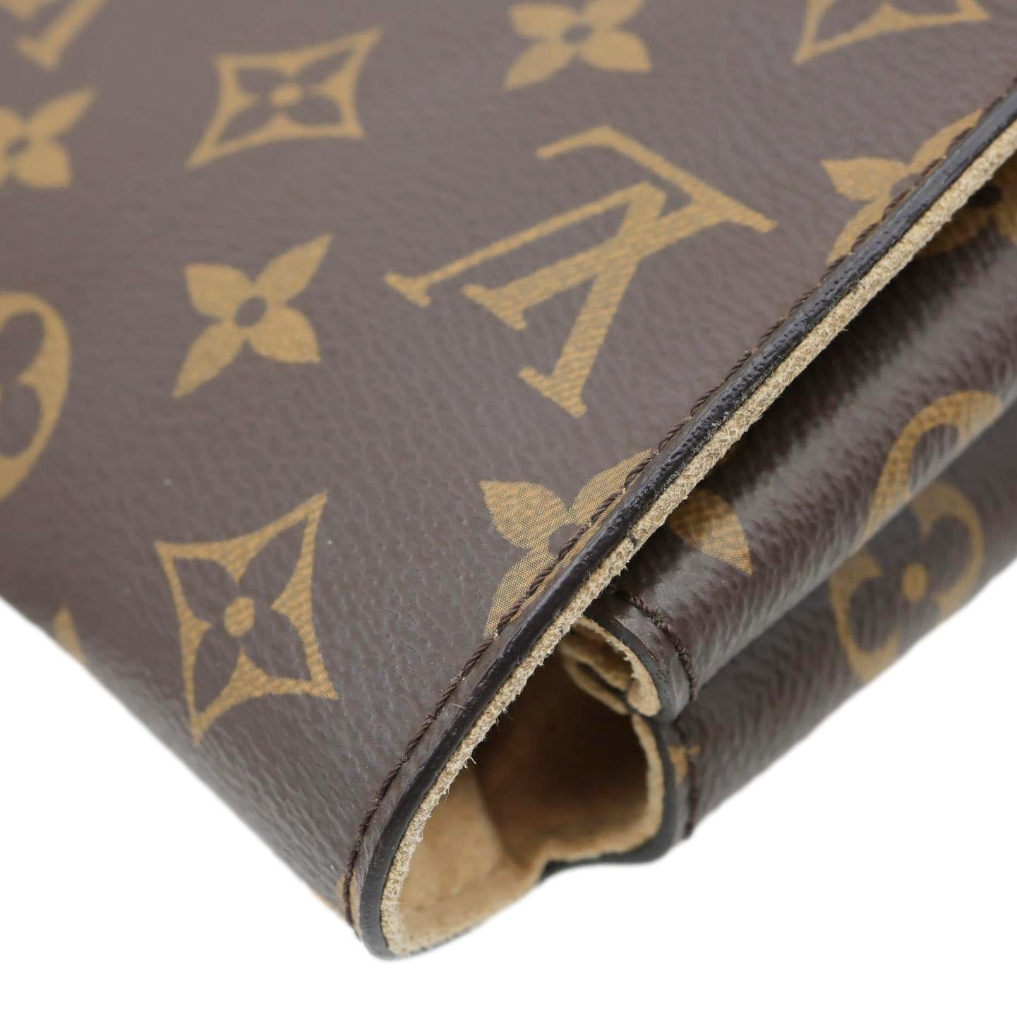 LOUIS VUITTON Marignan Python Monogram Canvas Shoulder Bag Brown