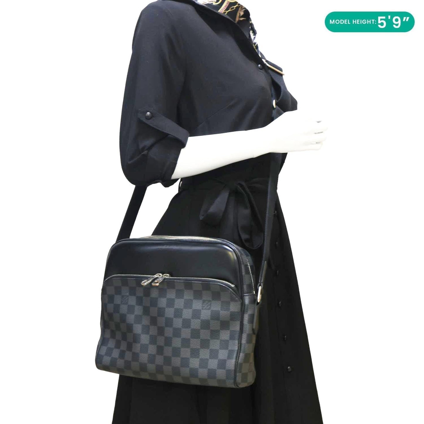 LOUIS VUITTON Dayton Reporter PM Damier Graphite Crossbody Bag Black