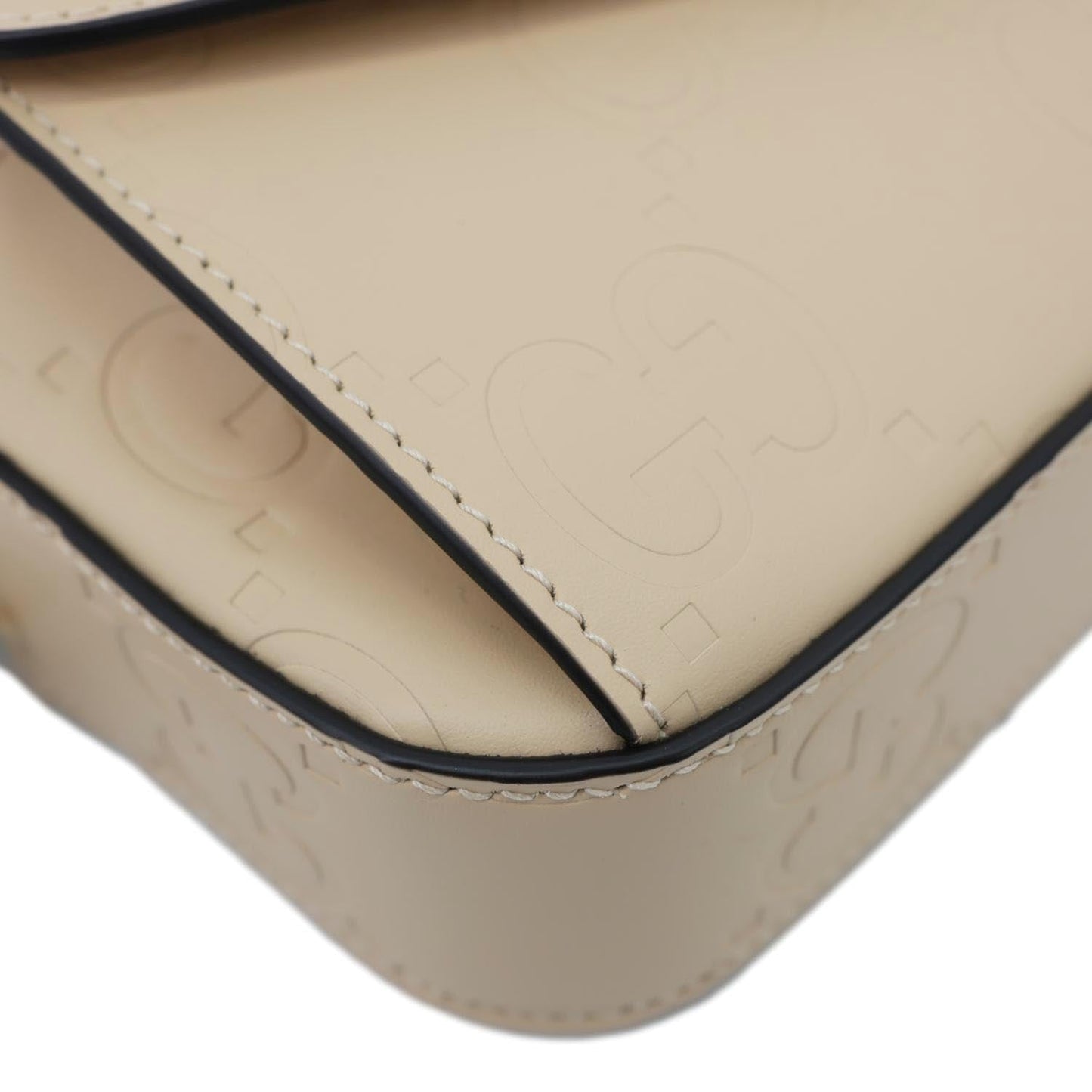 GUCCI Gilbert Mini Monogram Calfskin Leather Crossbody Bag Beige 781554