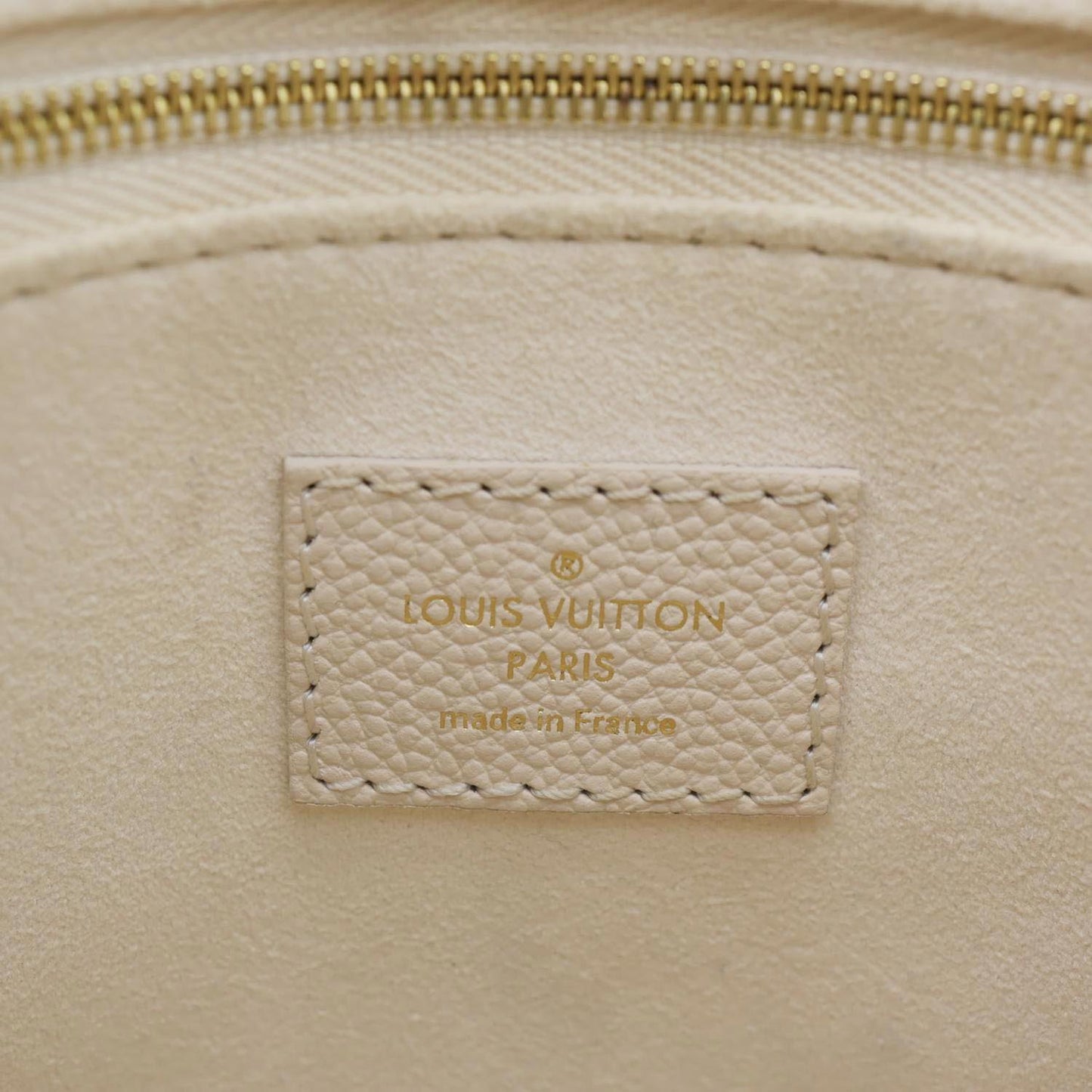 LOUIS VUITTON Onthego PM Monogram Empreinte Tote Bag Beige