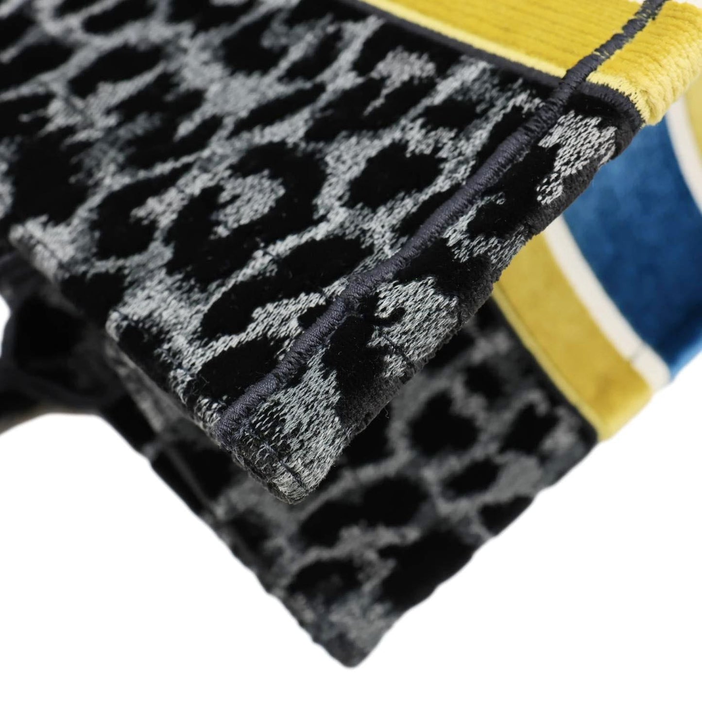 CHRISTIAN DIOR Book Medium Leopard Mizza Embroidered Tote Bag Black