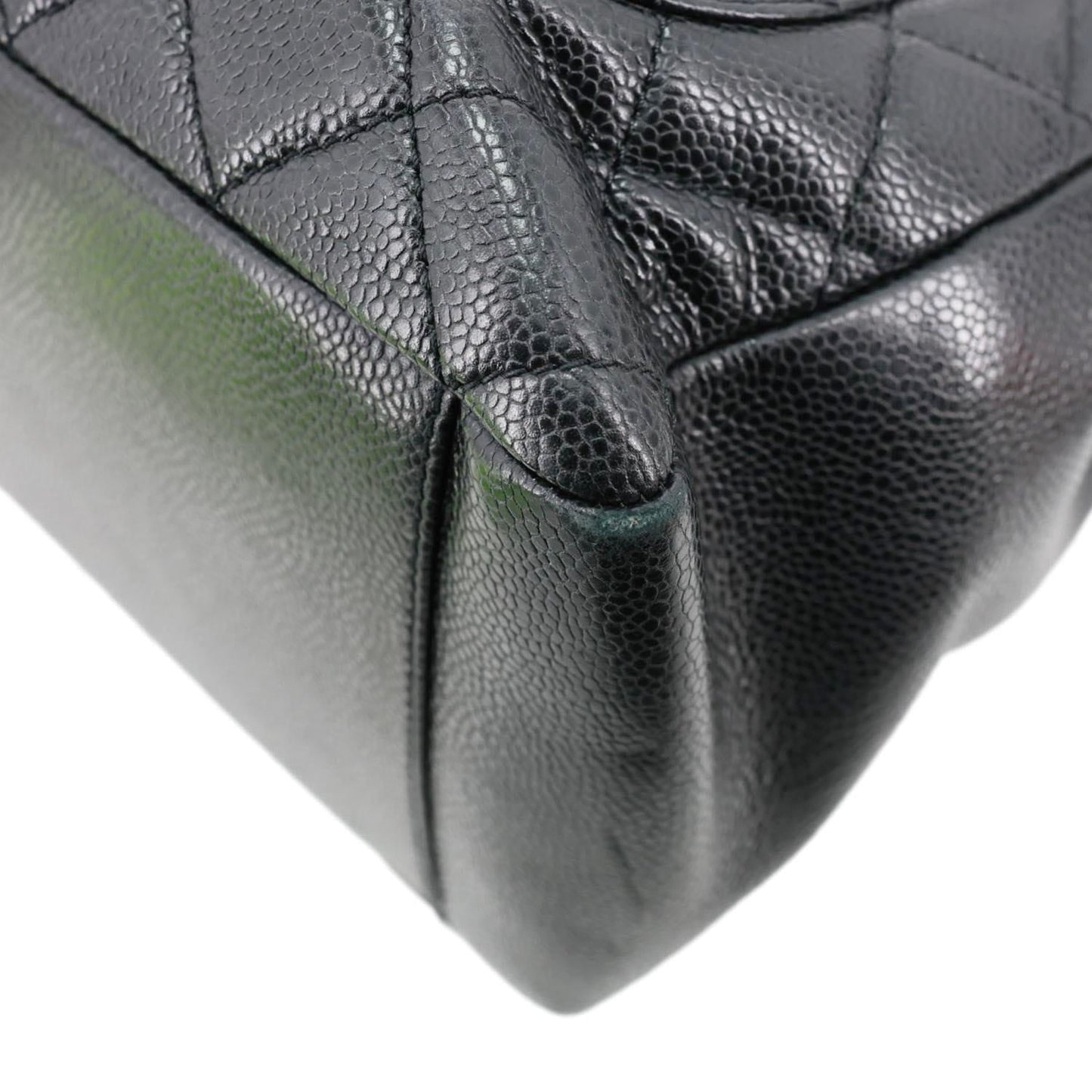 CHANEL Grand Shopping Quilted Caviar Leather Tote Bag Black