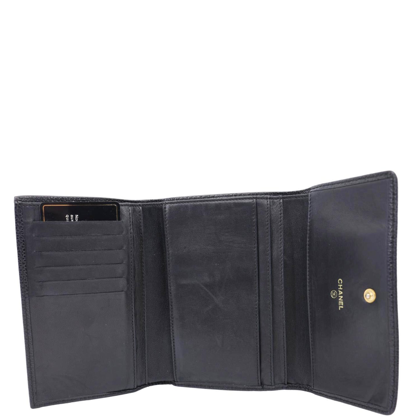 CHANEL Timeless CC Caviar Leather Wallet Black