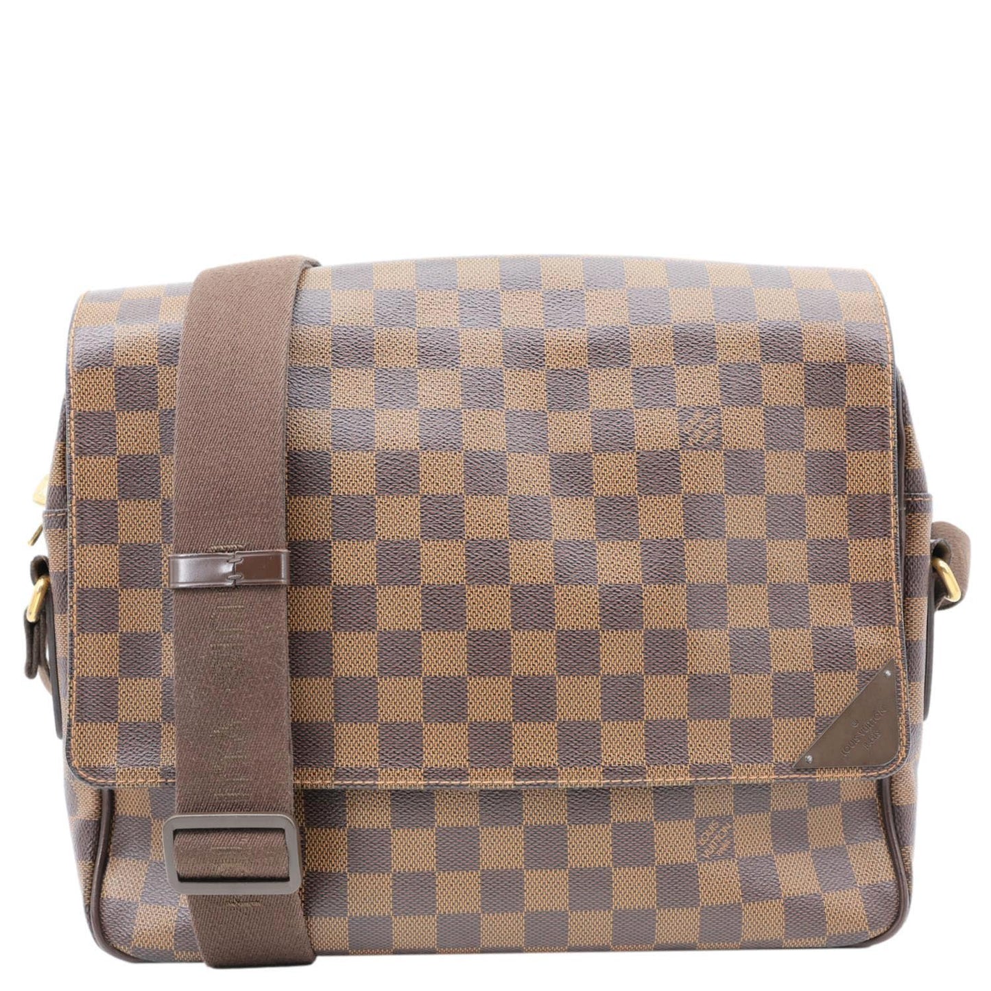 LOUIS VUITTON Shelton MM Damier Ebene Messenger Bag Brown
