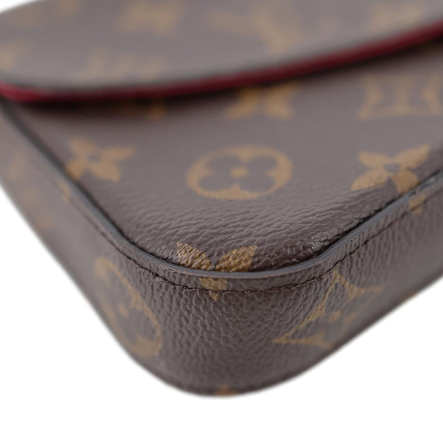 LOUIS VUITTON Felicie Pochette Monogram Canvas Crossbody Bag Brown