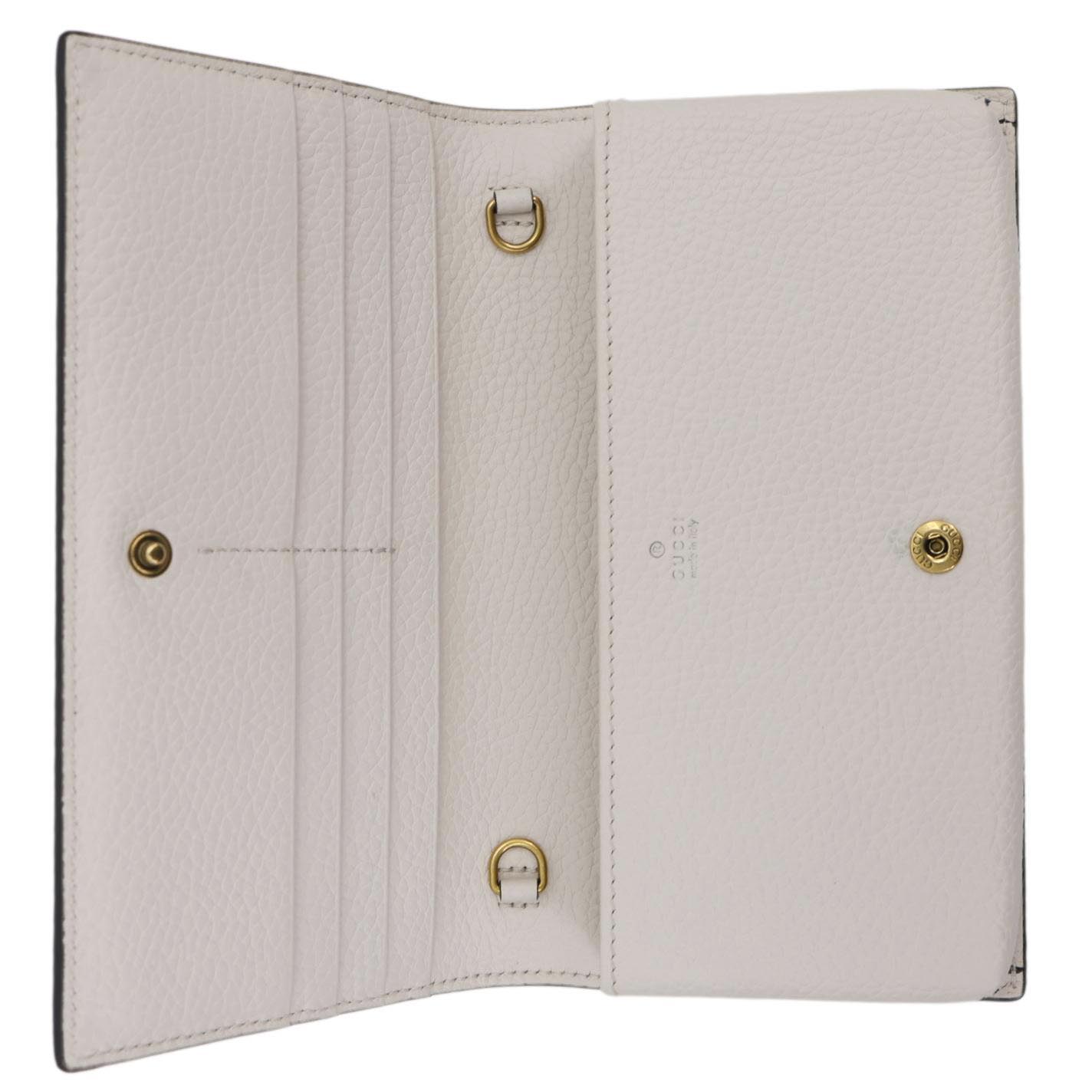GUCCI Interlocking G Leather Chain Wallet Beige 746056