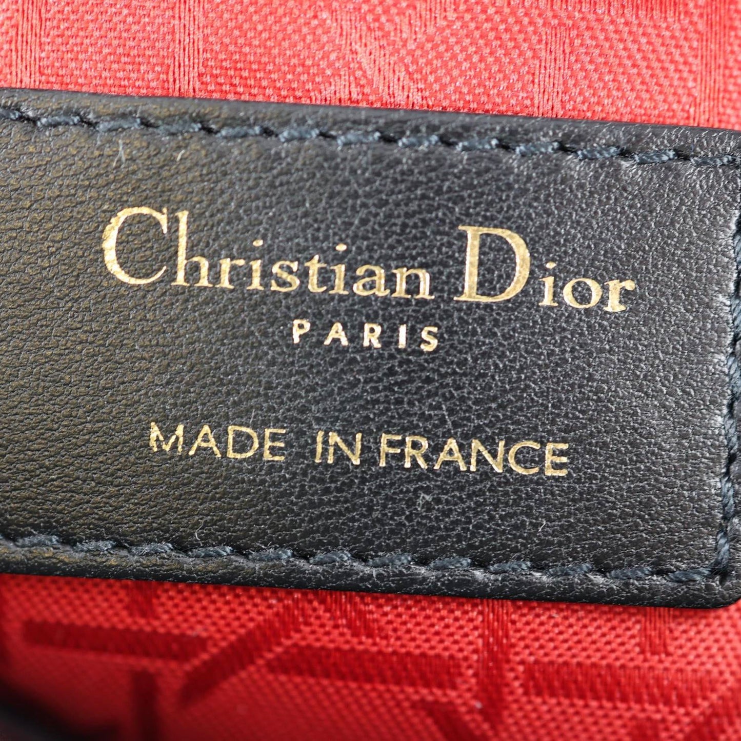 CHRISTIAN DIOR Lady Dior Mini Cannage Lambskin Leather Tote Shoulder Bag Black