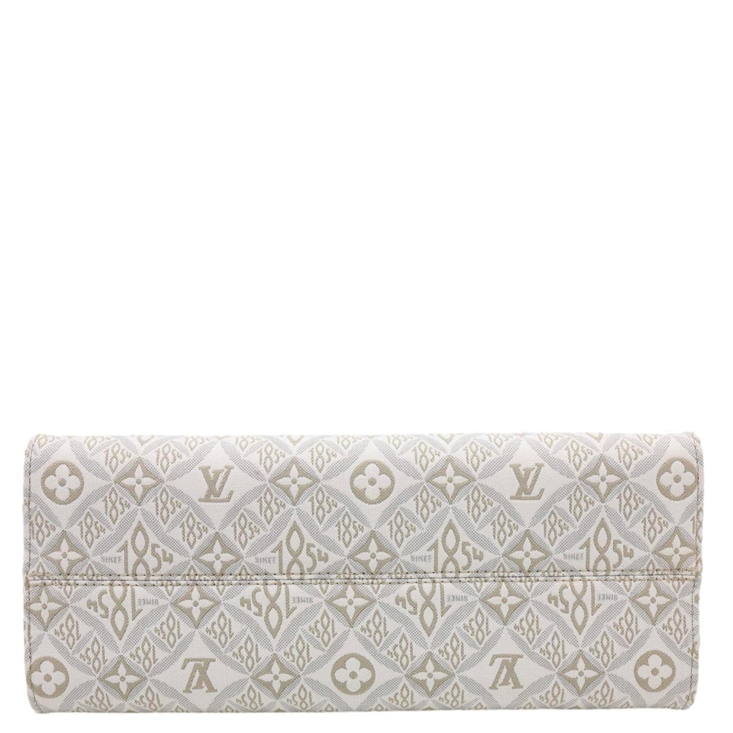 LOUIS VUITTON Since 1854 Onthego MM Jacquard Shoulder Bag Off White