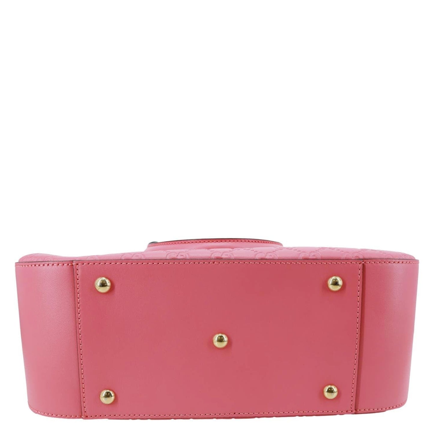 GUCCI GG Signature Leather Boston Bag Pink 428225