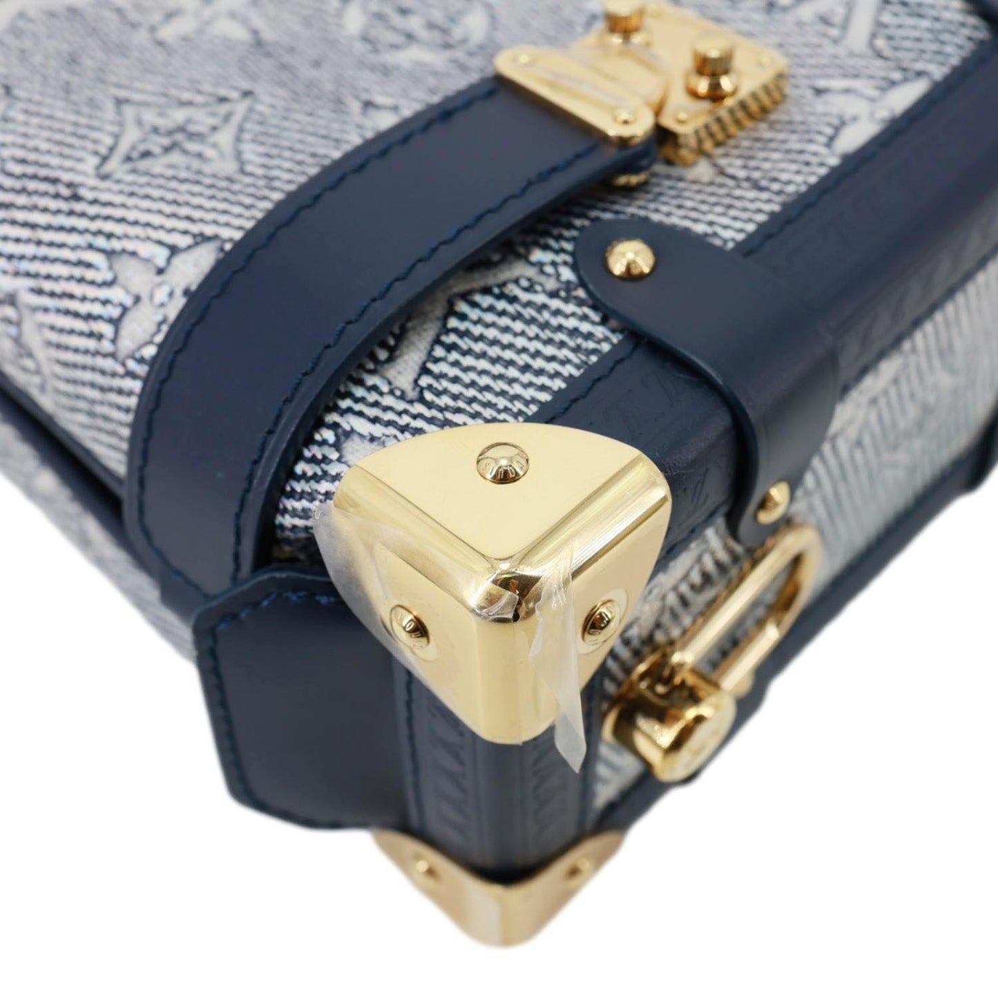 LOUIS VUITTON Side Trunk MM Monoglam Canvas Crossbody Bag Blue