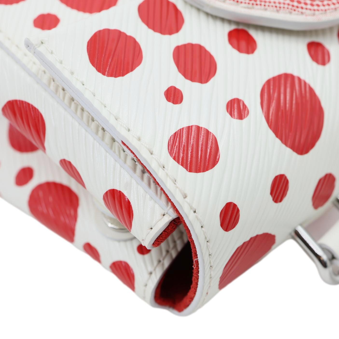 LOUIS VUITTON LV x YK Cluny Mini Monogram Kusama Epi Leather Shoulder Bag Red
