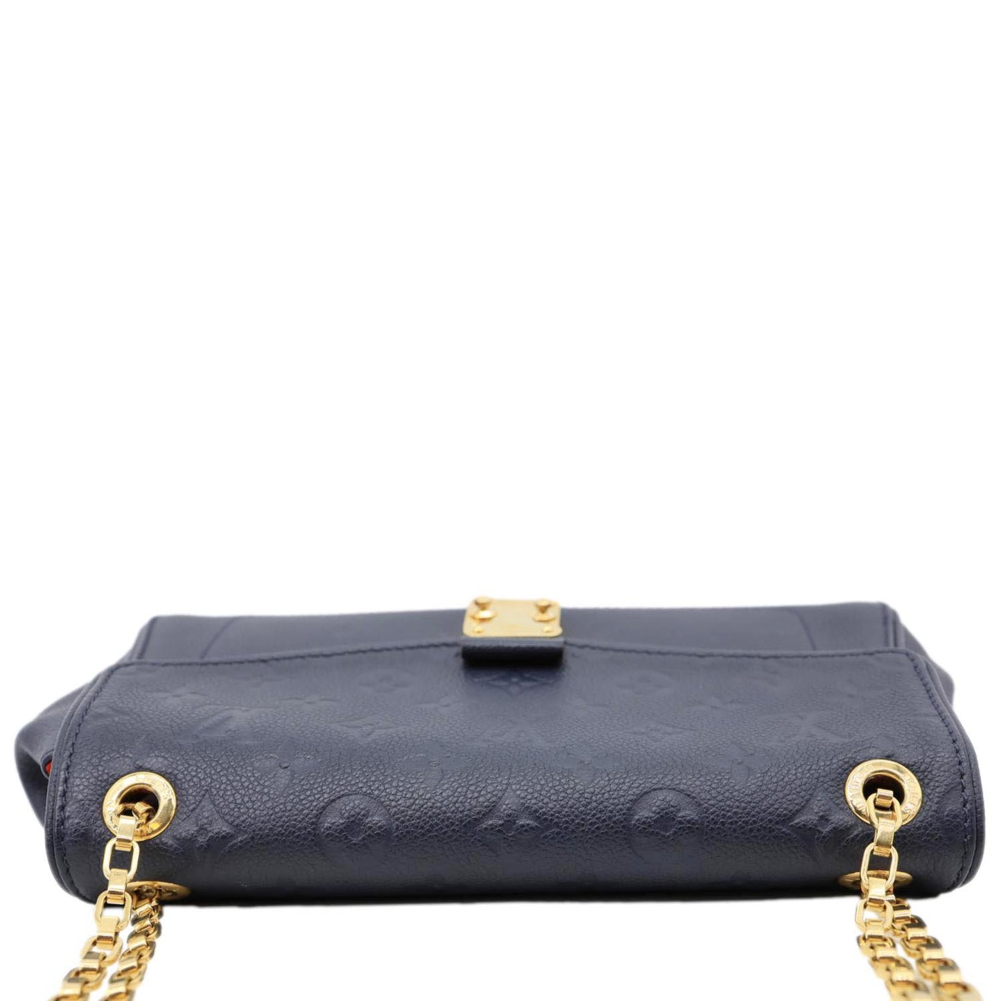 LOUIS VUITTON Saint Germain PM Monogram Empreinte Leather Shoulder Bag Navy Blue