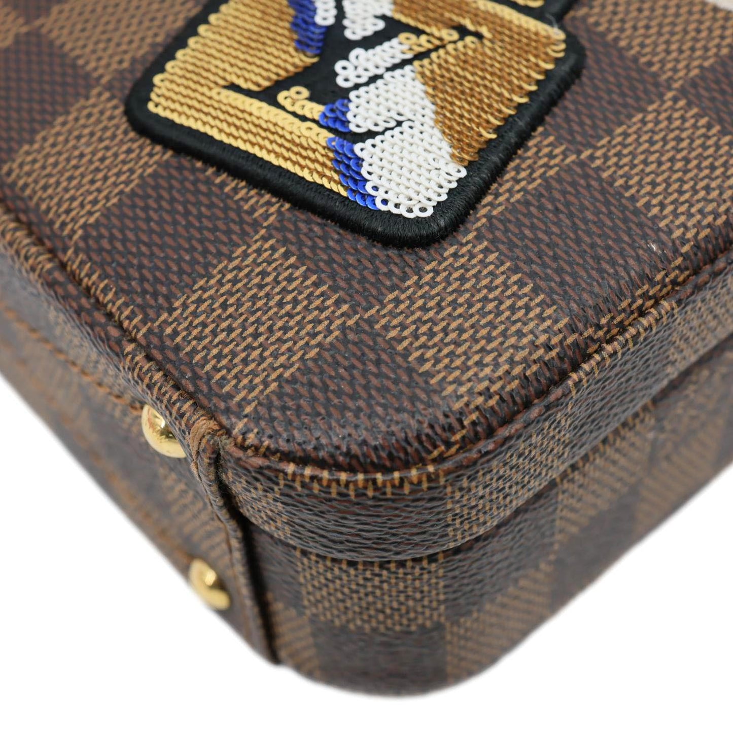 LOUIS VUITTON Stories Box Patches Damier Ebene Shoulder Bag Brown