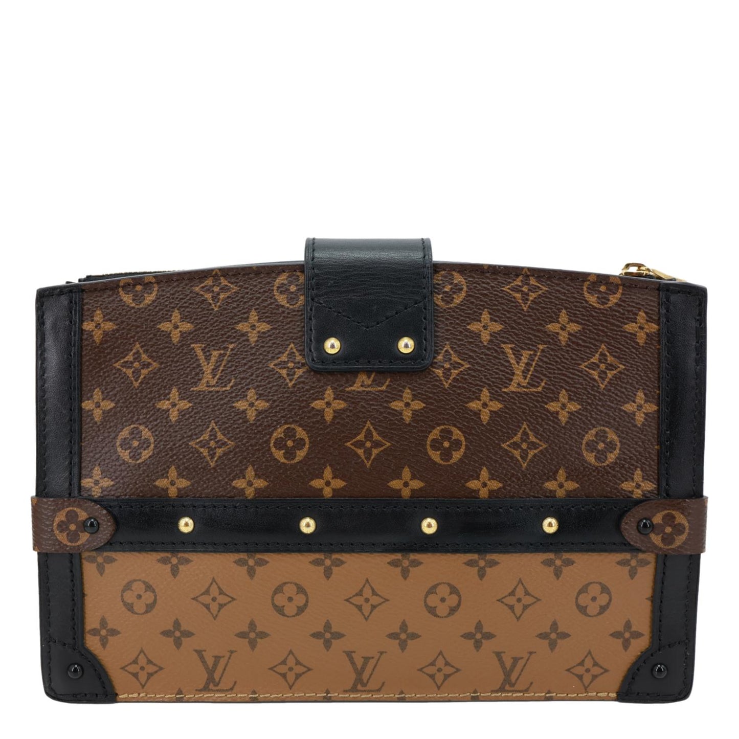LOUIS VUITTON Trunk Clutch Reverse Monogram Crossbody Bag Brown