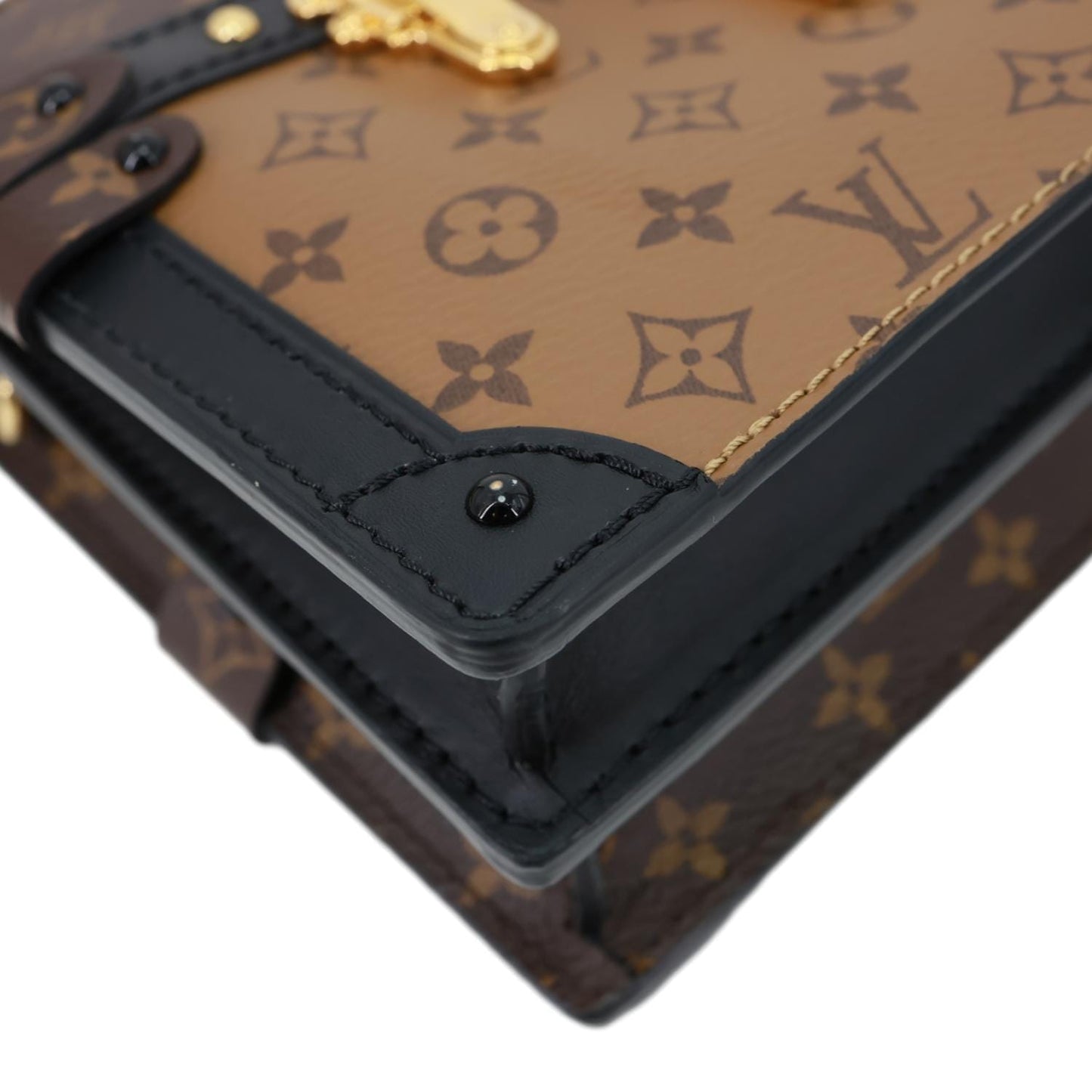 LOUIS VUITTON Trunk Clutch Reverse Monogram Crossbody Bag Brown