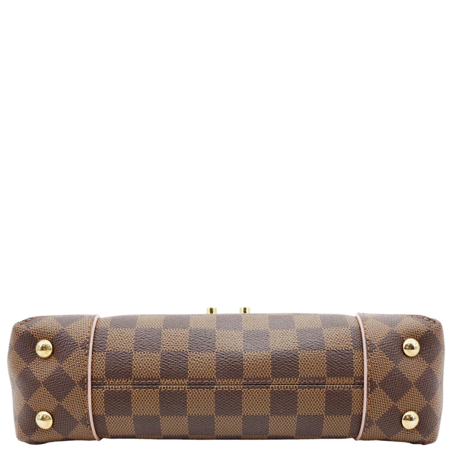 LOUIS VUITTON Caissa Chain Damier Ebene Clutch Shoulder Bag Rose Ballerine