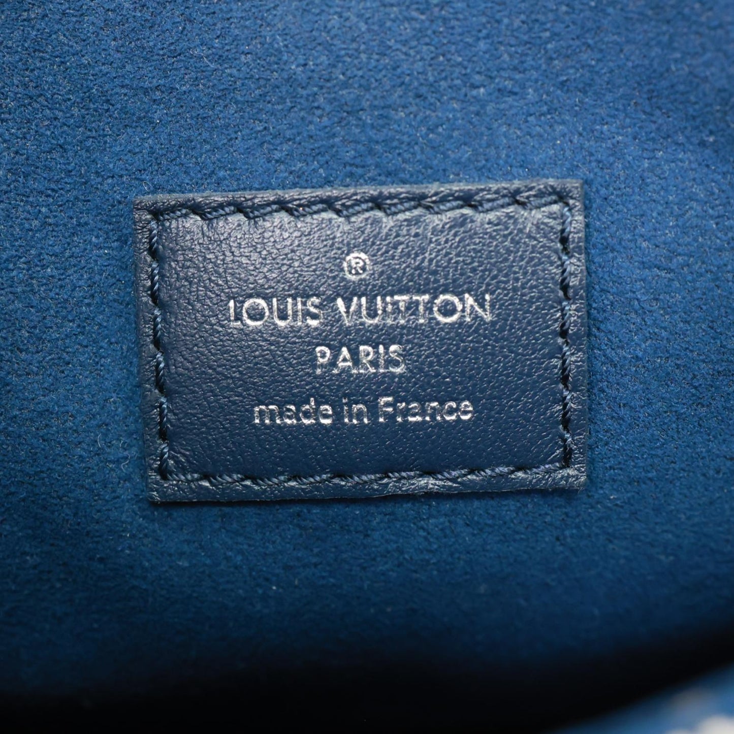 LOUIS VUITTON Coussin PM Monogram Embossed Leather Shoulder Bag Navy Blue