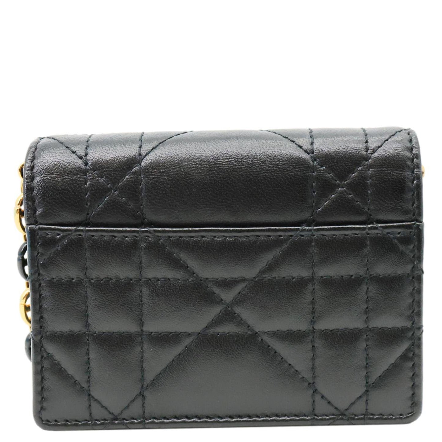 CHRISTIAN DIOR Miss Caro Micro Cannage Lambskin Leather Crossbody Bag Black
