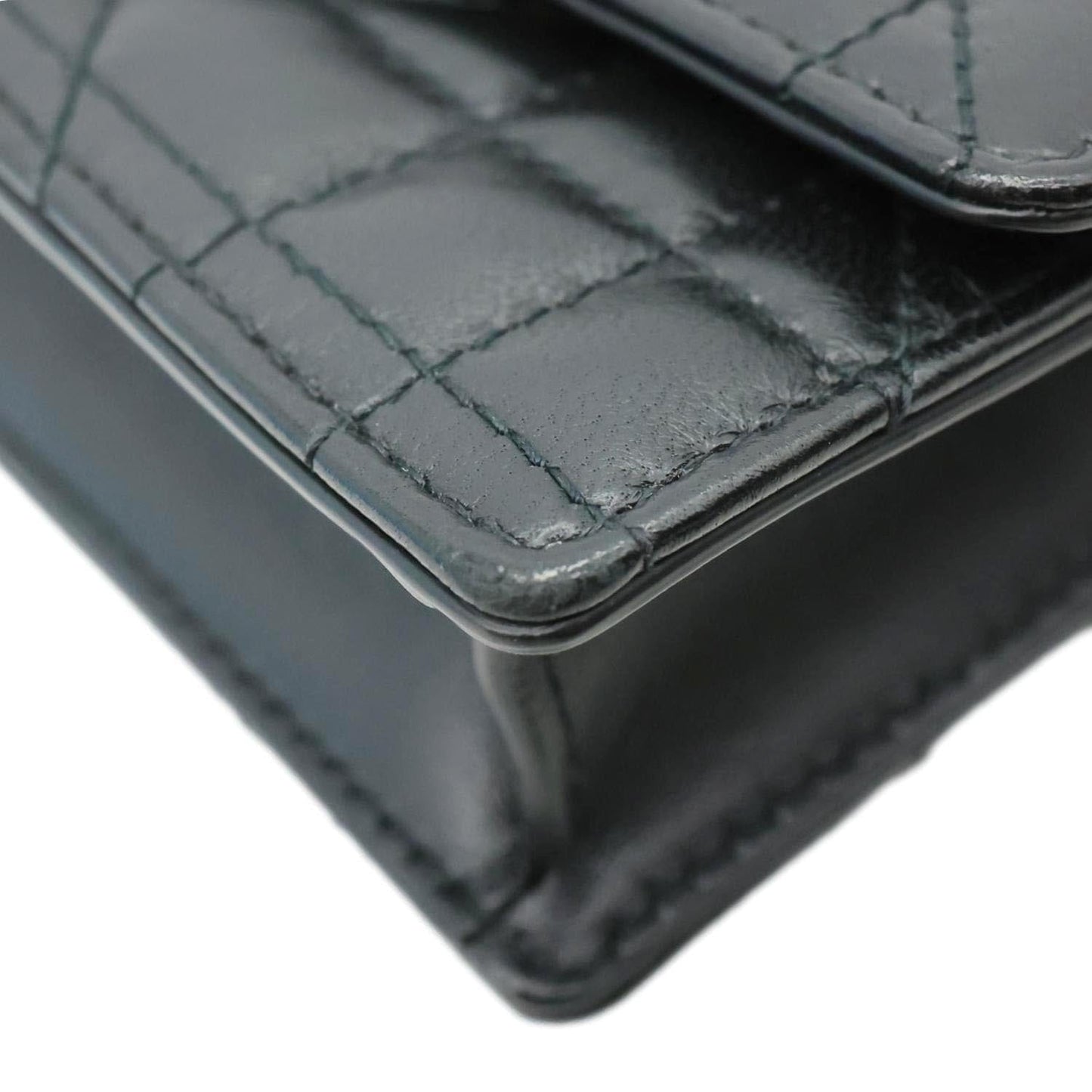CHRISTIAN DIOR Miss Caro Micro Cannage Lambskin Leather Crossbody Bag Black