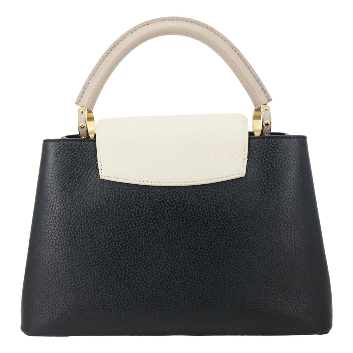 LOUIS VUITTON Capucine MM Monogram Flowers Taurillon Leather Chain Crossbody Bag Black
