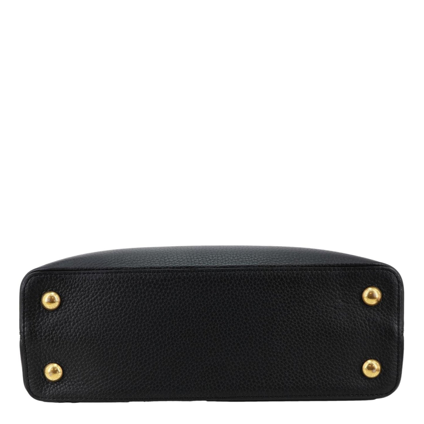 LOUIS VUITTON Capucine MM Monogram Flowers Taurillon Leather Chain Crossbody Bag Black