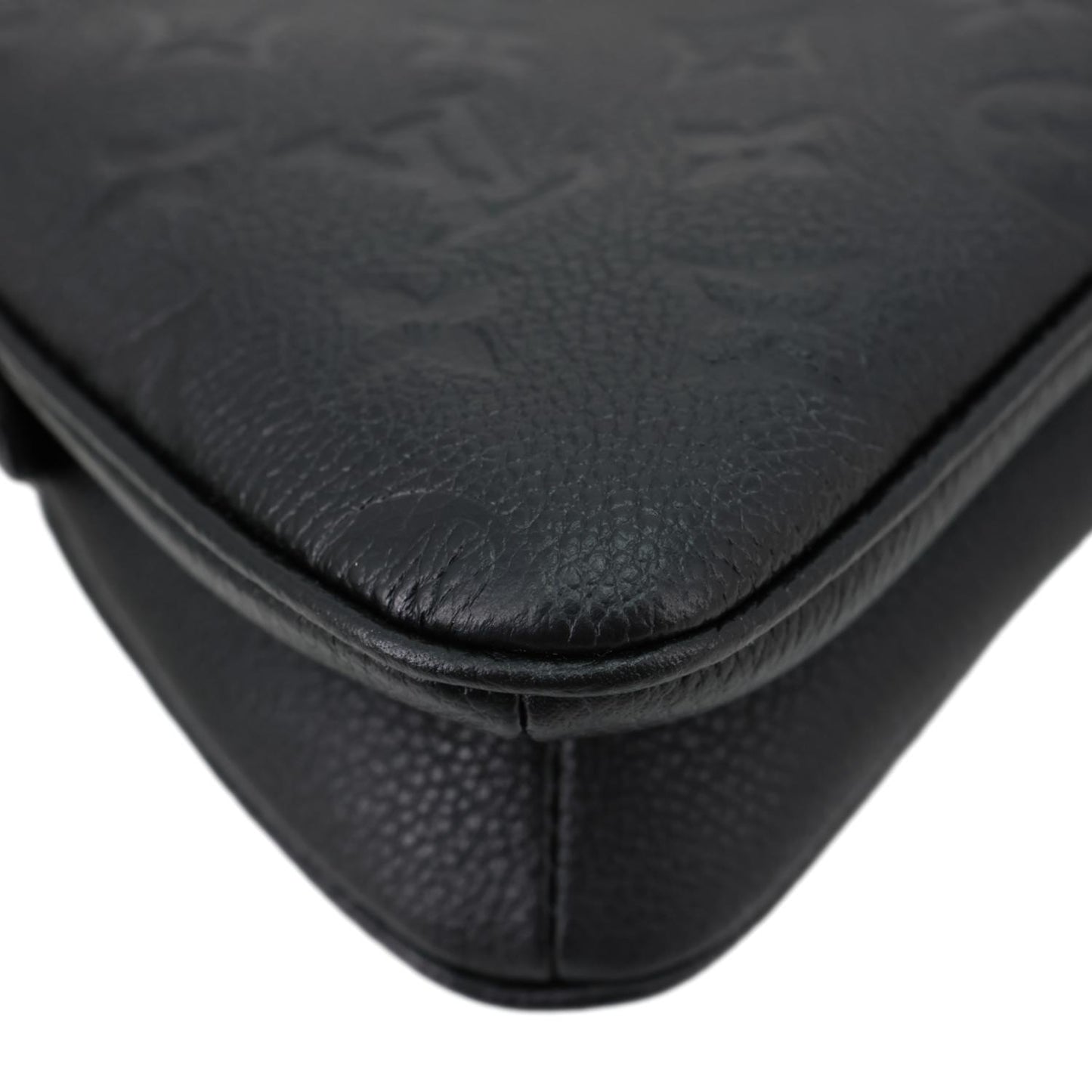 LOUIS VUITTON Liv Pochette Monogram Empreinte Leather Shoulder Bag Black