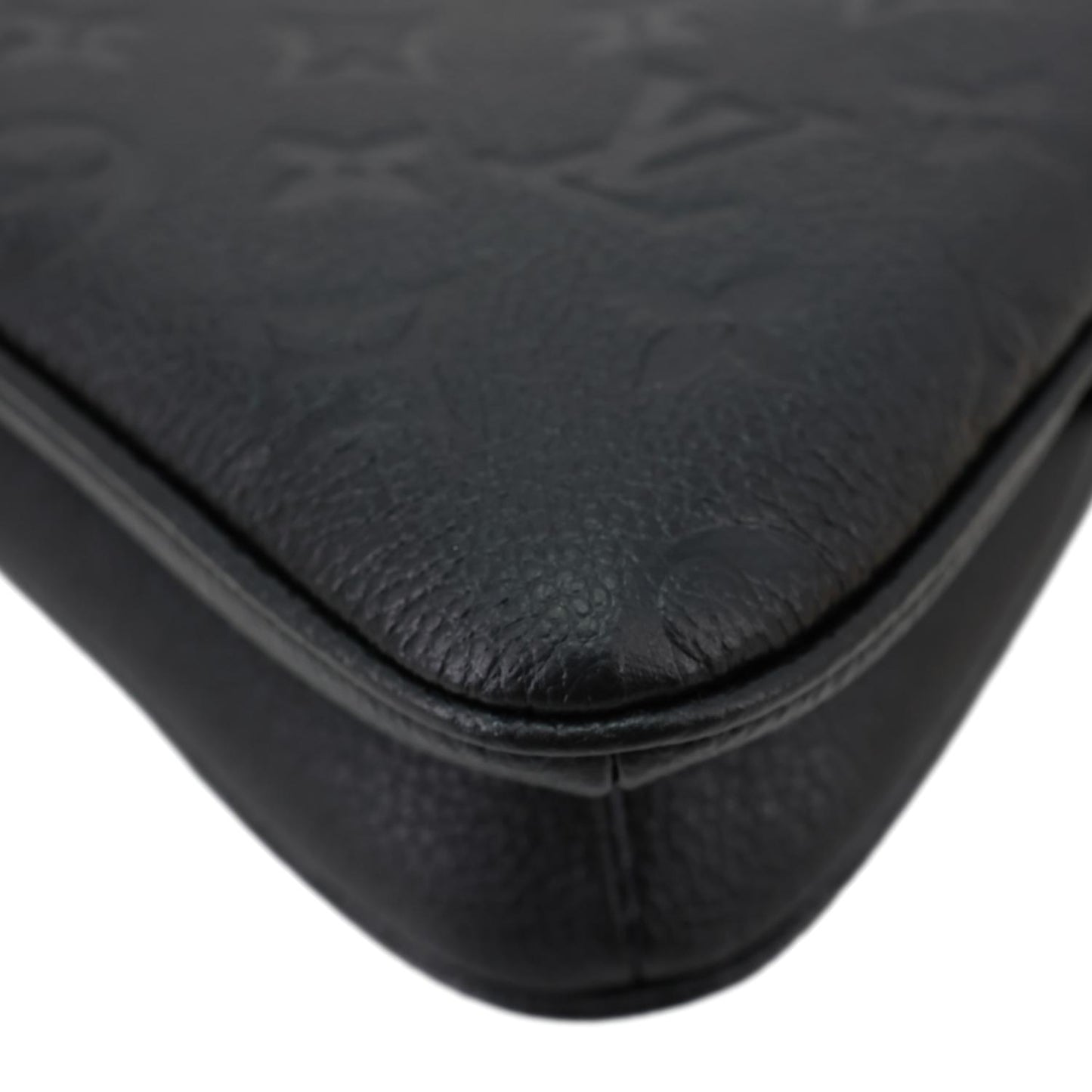 LOUIS VUITTON Liv Pochette Monogram Empreinte Leather Shoulder Bag Black