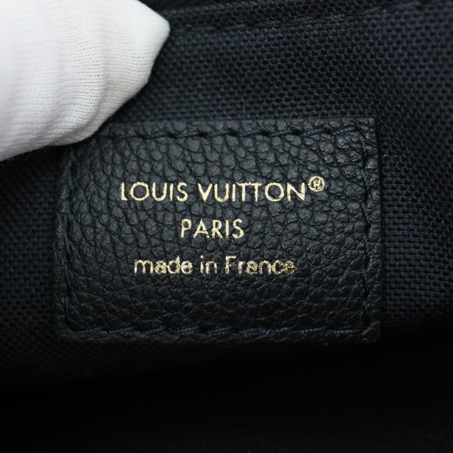 LOUIS VUITTON Liv Pochette Monogram Empreinte Leather Shoulder Bag Black