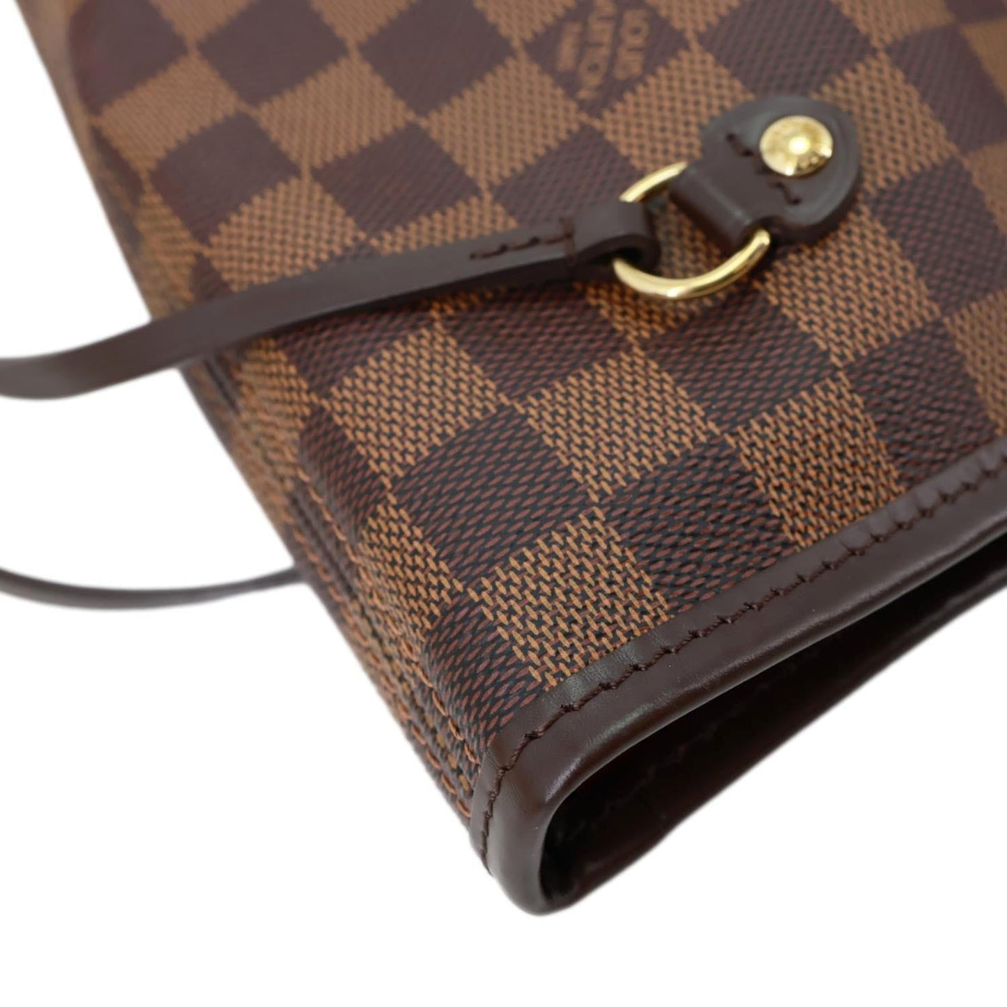 LOUIS VUITTON Neverfull MM Damier Ebene Tote Bag Brown