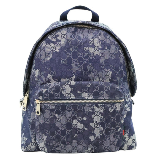 GUCCI GG Denim Backpack Navy Blue 849008